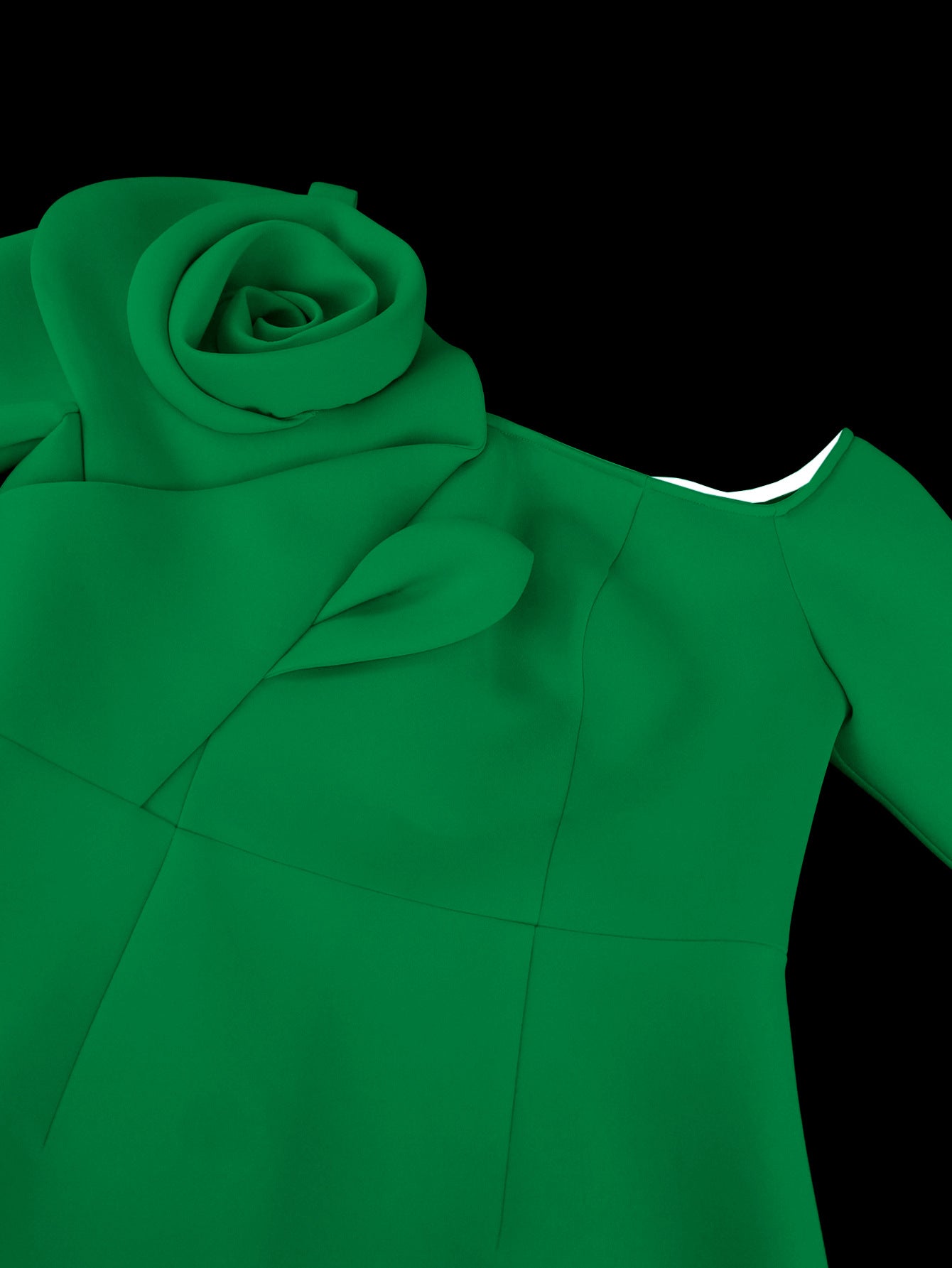 Flower Off Shoulder Long Sleeve Formal Party Dress 10