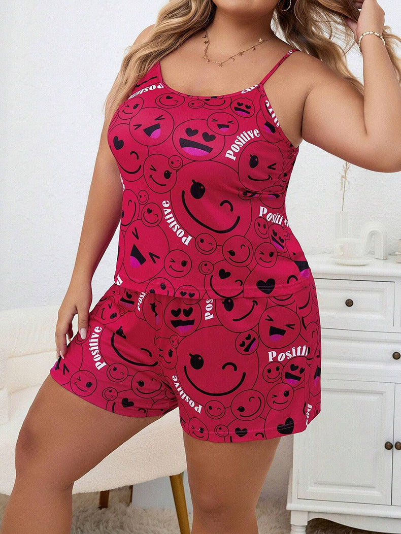 Plus Size Women Camisole Shorts Lounge Wear 12
