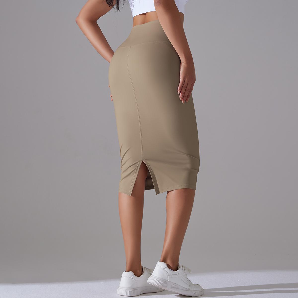 Women High Waist Stretch Slit Sports Skirt 53
