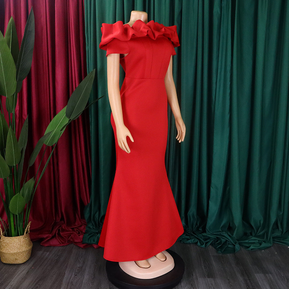 Women's Summer Off Shoulder Sexy Mermaid Long Dress 17