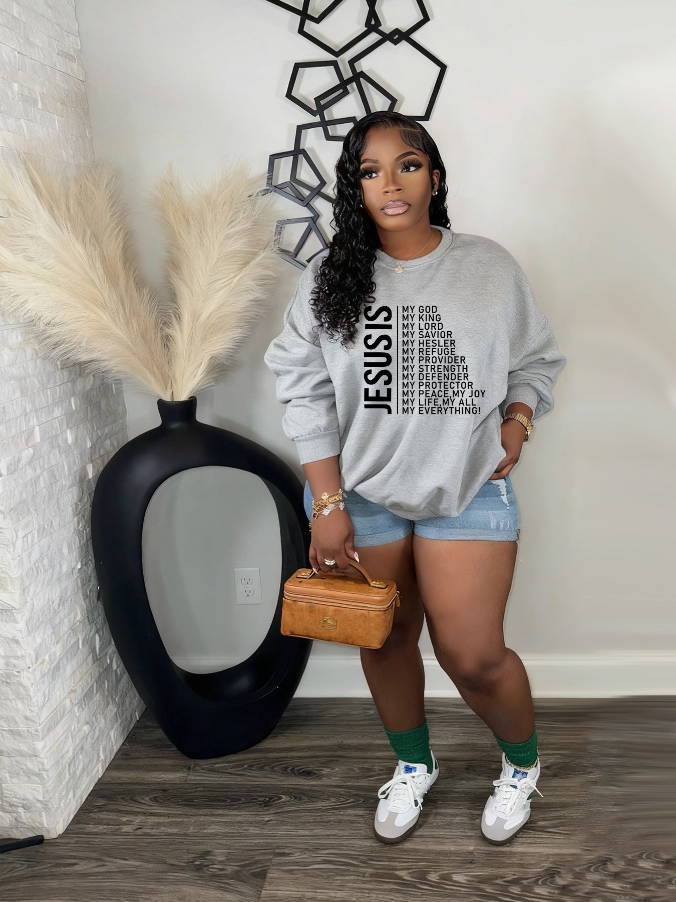 Women's Autumn Winter Fashion Long Sleeve Round Neck Casual Letter Print Top