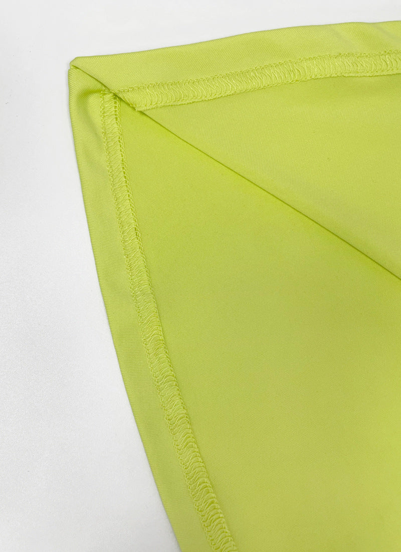 Women Summer Sexy One-shoulder Backless Strapless Solid Lace-Up Gathered Maxi Dress 33