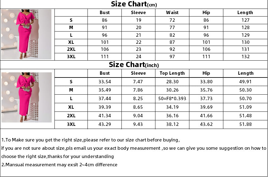 Party Dress Women's Sexy Big Bow Slit Gown Bodycon Dress 14