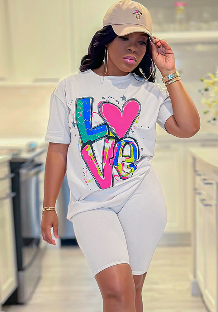 Women's Summer Fashion Casual Sport Solid Color Short Sleeve Two Piece Shorts Set