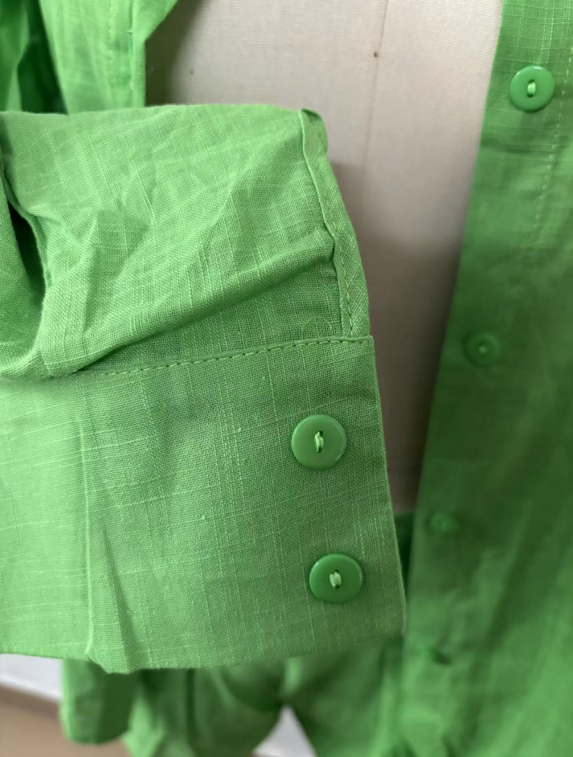 Summer Fashion Casual Summer Women's Long Sleeve Loose Shirt Shorts Two Piece Set 11