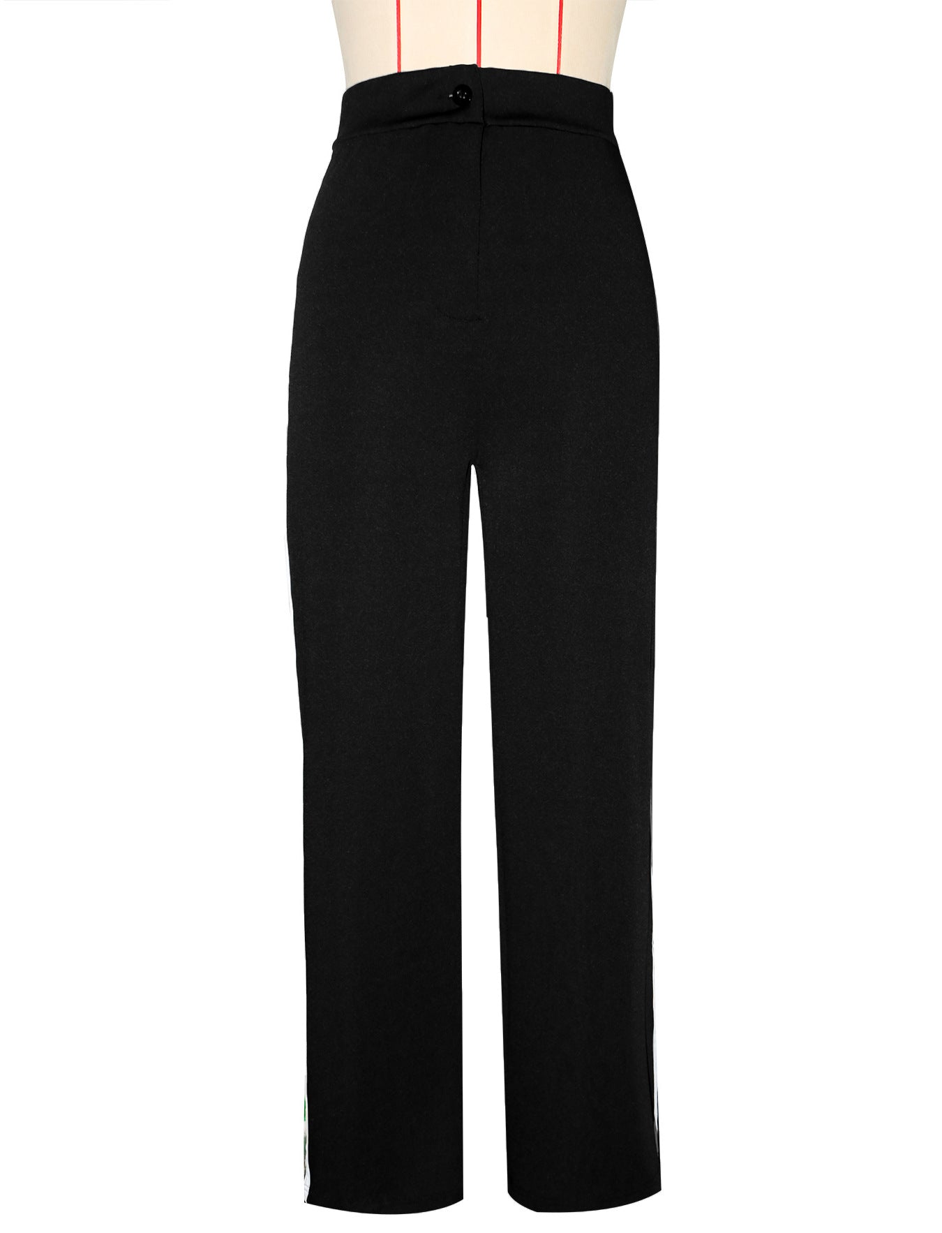 Women's Side Stripe High-Waist Straight Leg Casual Pants 7