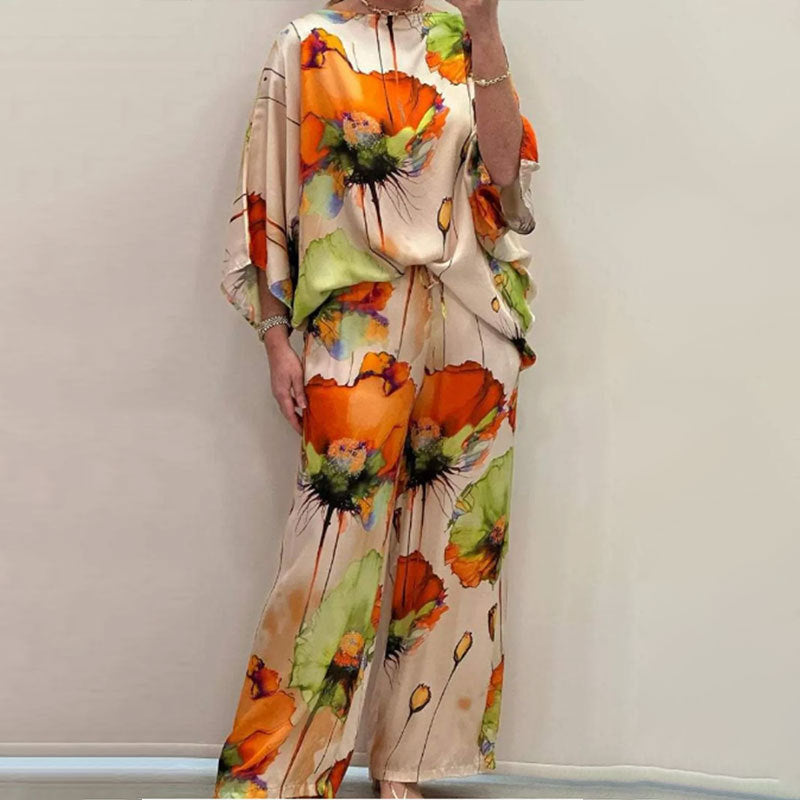 Women Autumn Elegant Casual Top and Wide-Leg Pants Two Piece Set 6