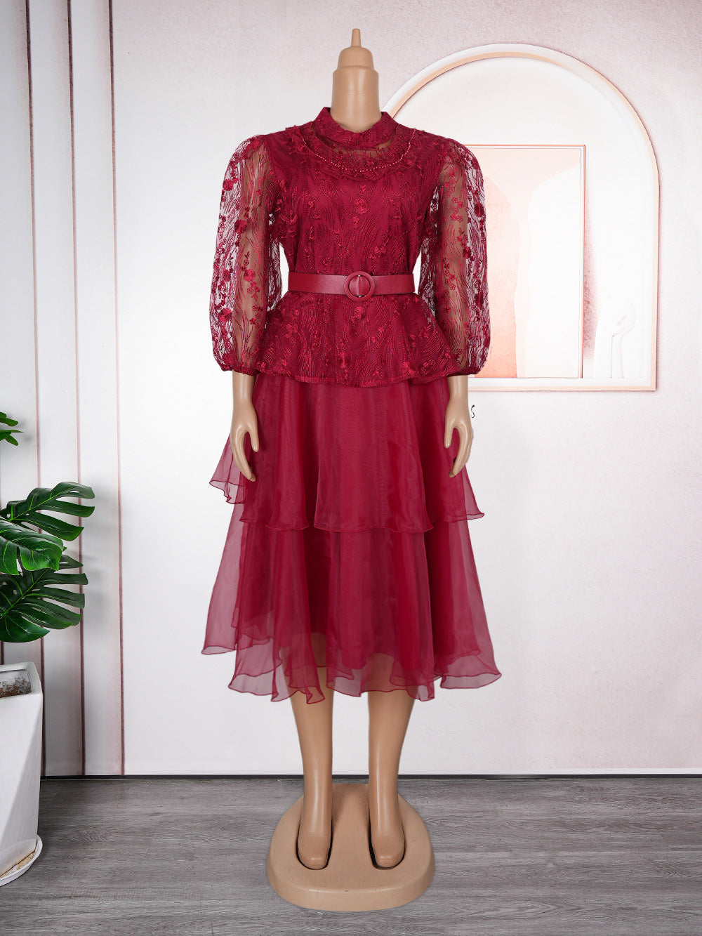 Plus Size Women's African Fashion Mesh Dress 7