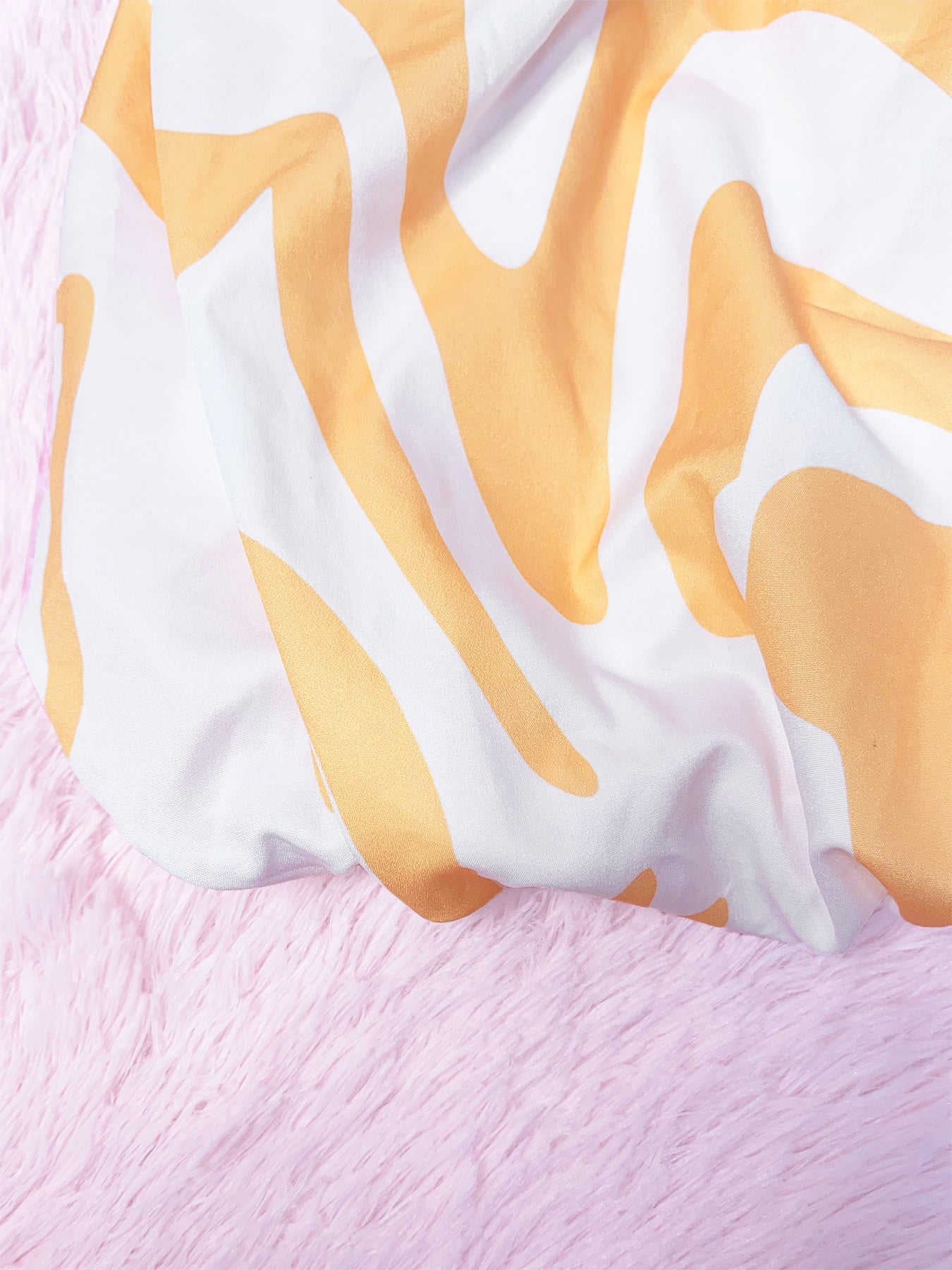 Women zipper cute puff sleeve striped shirt and Skirt two-piece set 12