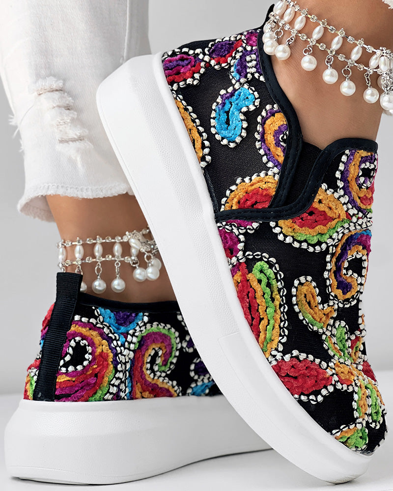 Multi-Color Mesh Platform Casual Flat Shoes 5