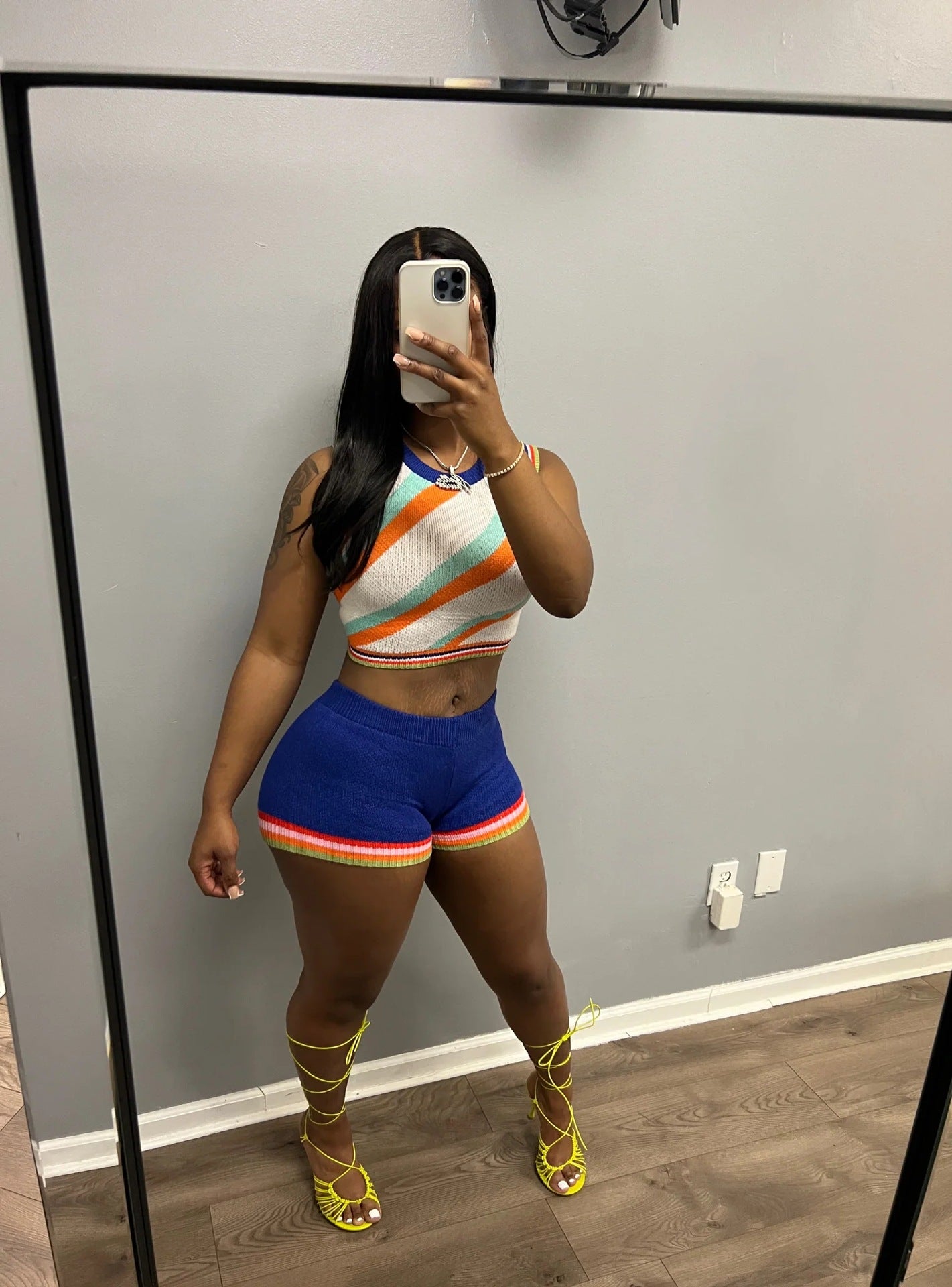 Women Tank Top and Shorts Sweater Two Piece 12