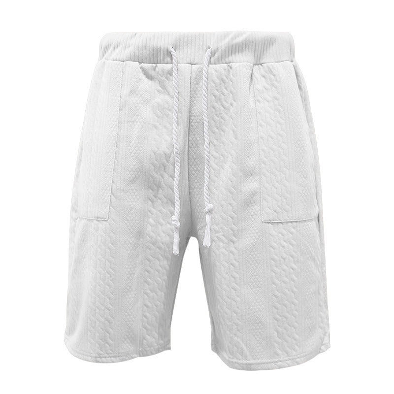 Men's Summer Loose Sleeveless T-Shirt Shorts Men's Summer Casual Jacquard Knitting Set 21