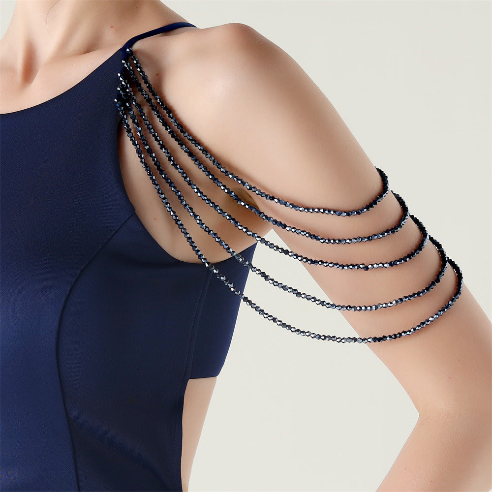 Women beaded off-shoulder one-shoulder slit evening dress 28