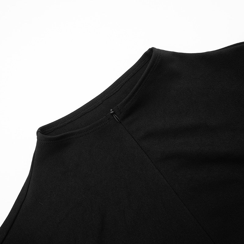 Women Autumn Zipper Neck Long-Sleeved Fur Paneled Sexy Bodycon Dress 23