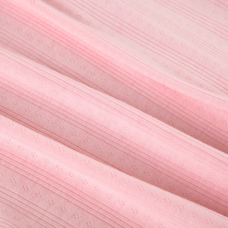 Summer Home Set Lace Bow Straps Top & Shorts Pajamas Casual Two-Piece Set 16