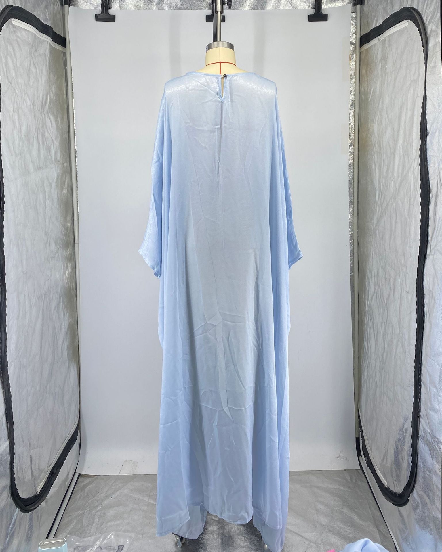 Women Shiny Casual Bat Sleeves Dress 15