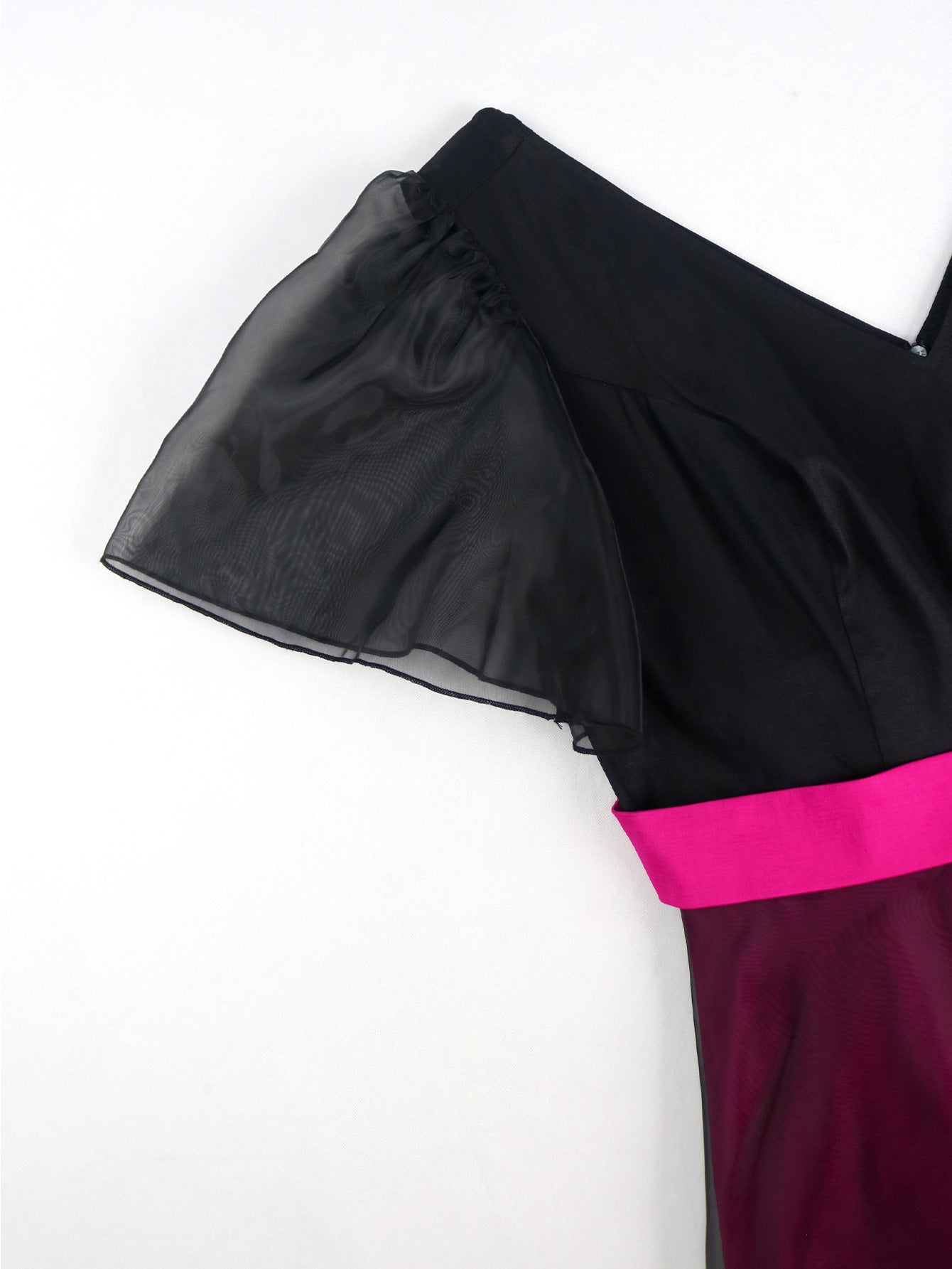 Plus Size Mesh Patchwork V-Neck A-Line Party Dress 12