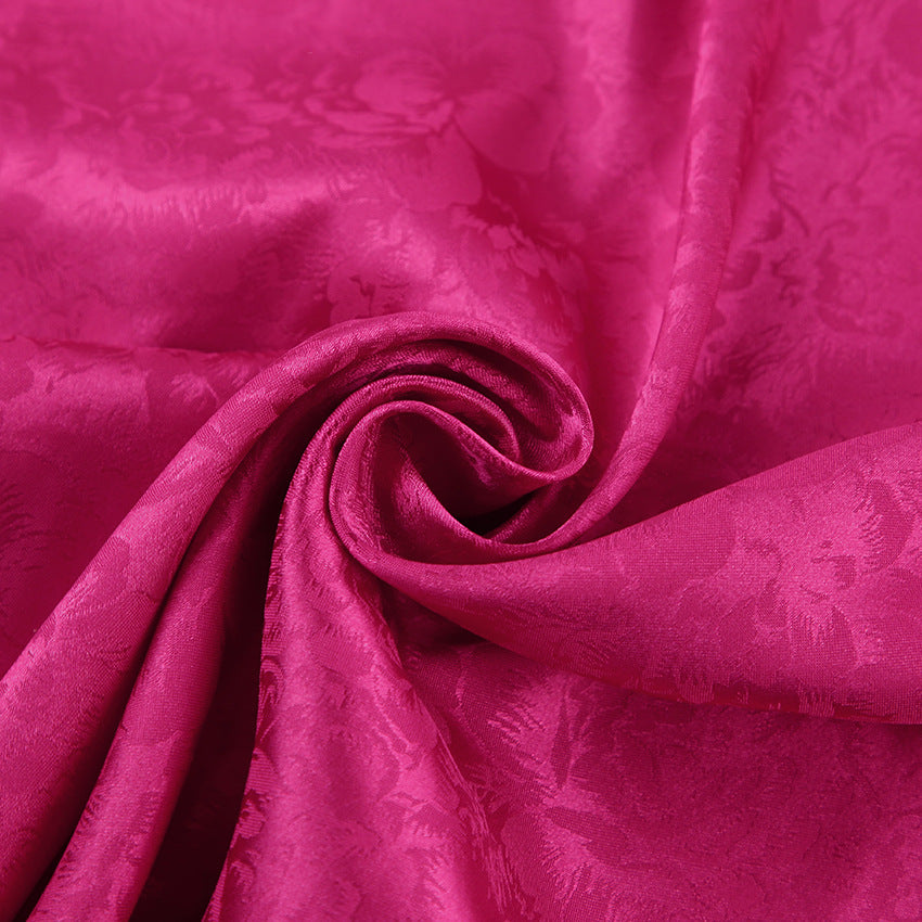 Autumn V-Neck Cut-Out Jacquard Lantern Sleeve Short Dress 20