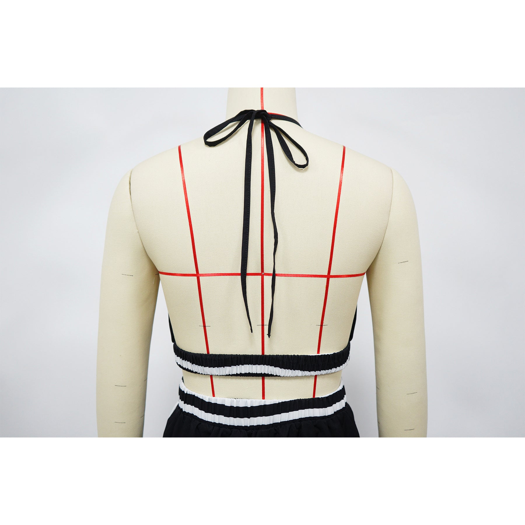 Summer Sexy Print Halter V Neck Vest Wide Leg Pants Two Piece Set 12