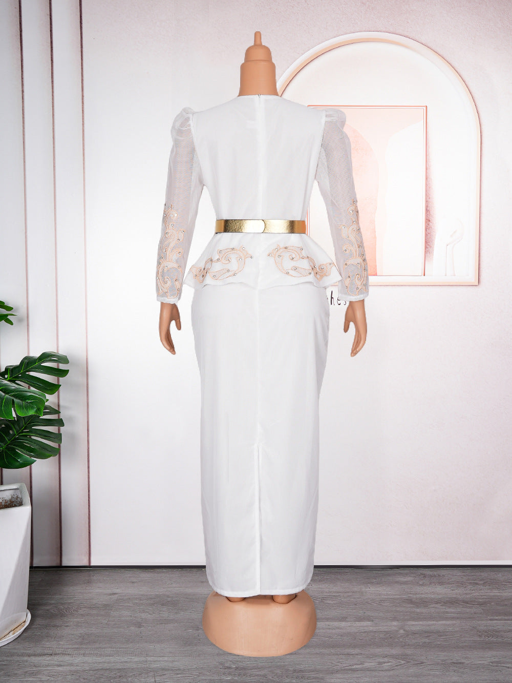 African Women's Plus Size Beaded V-Neck Dress 21