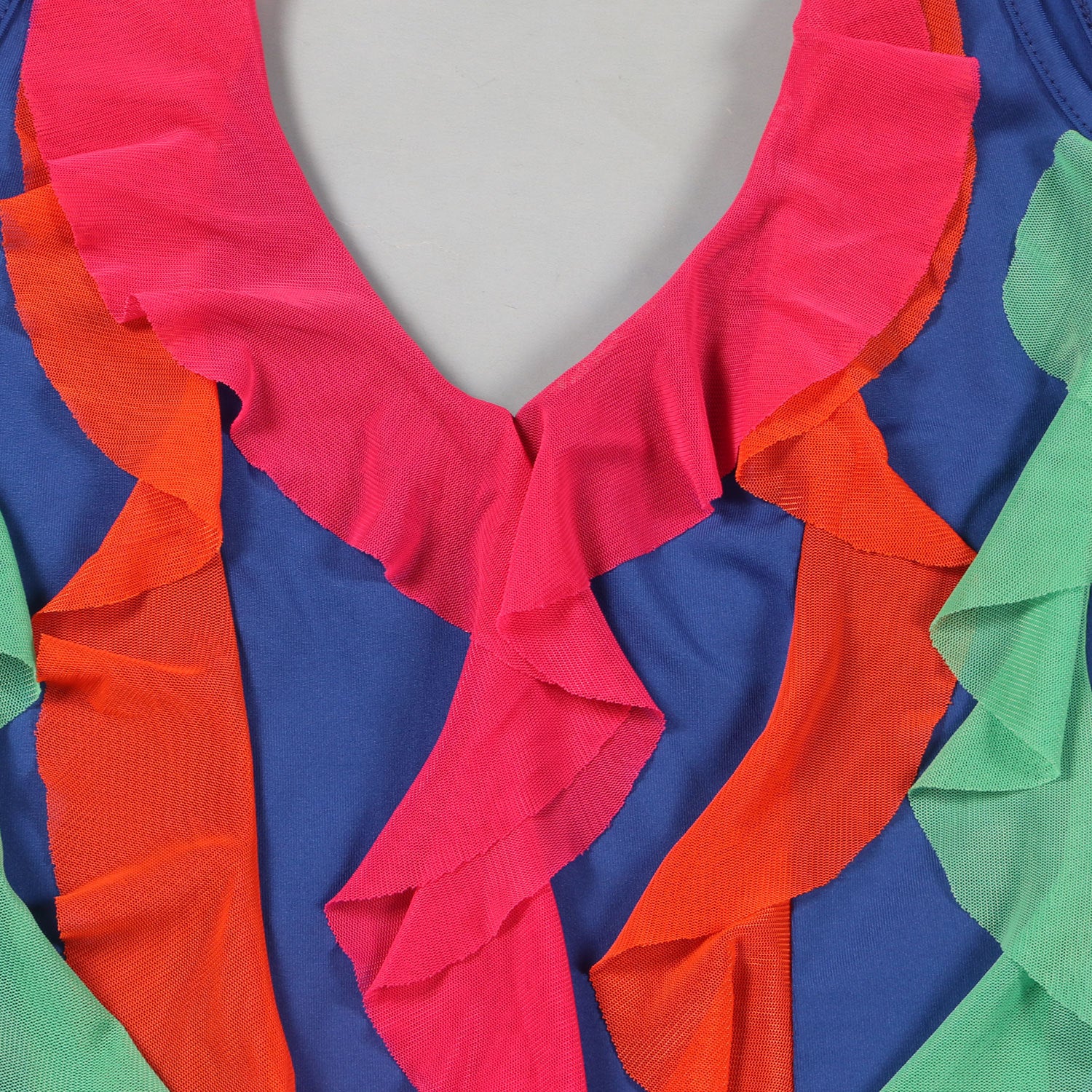 Women Contrasting Ruffles Line Irregular Mini Dress 44