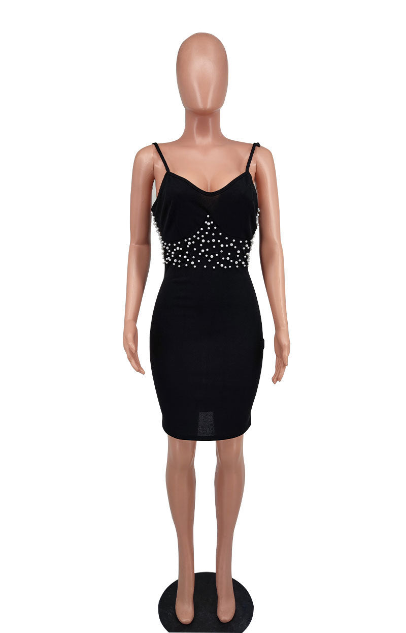 Women French Sleeveless Beaded Dress 6