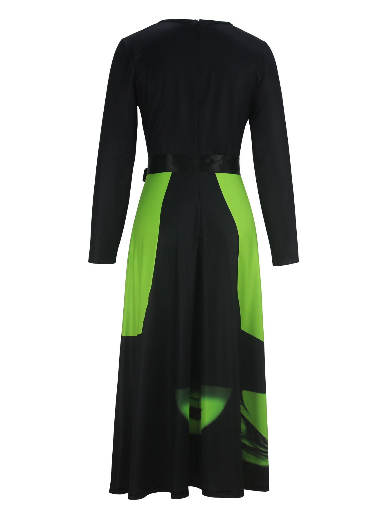 Women Halloween Witch Long-Sleeved Round Neck Dress 9