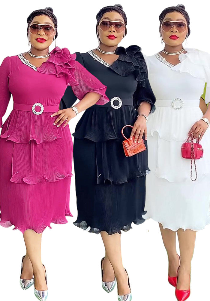 Elegant Formal Party Pleated Dress