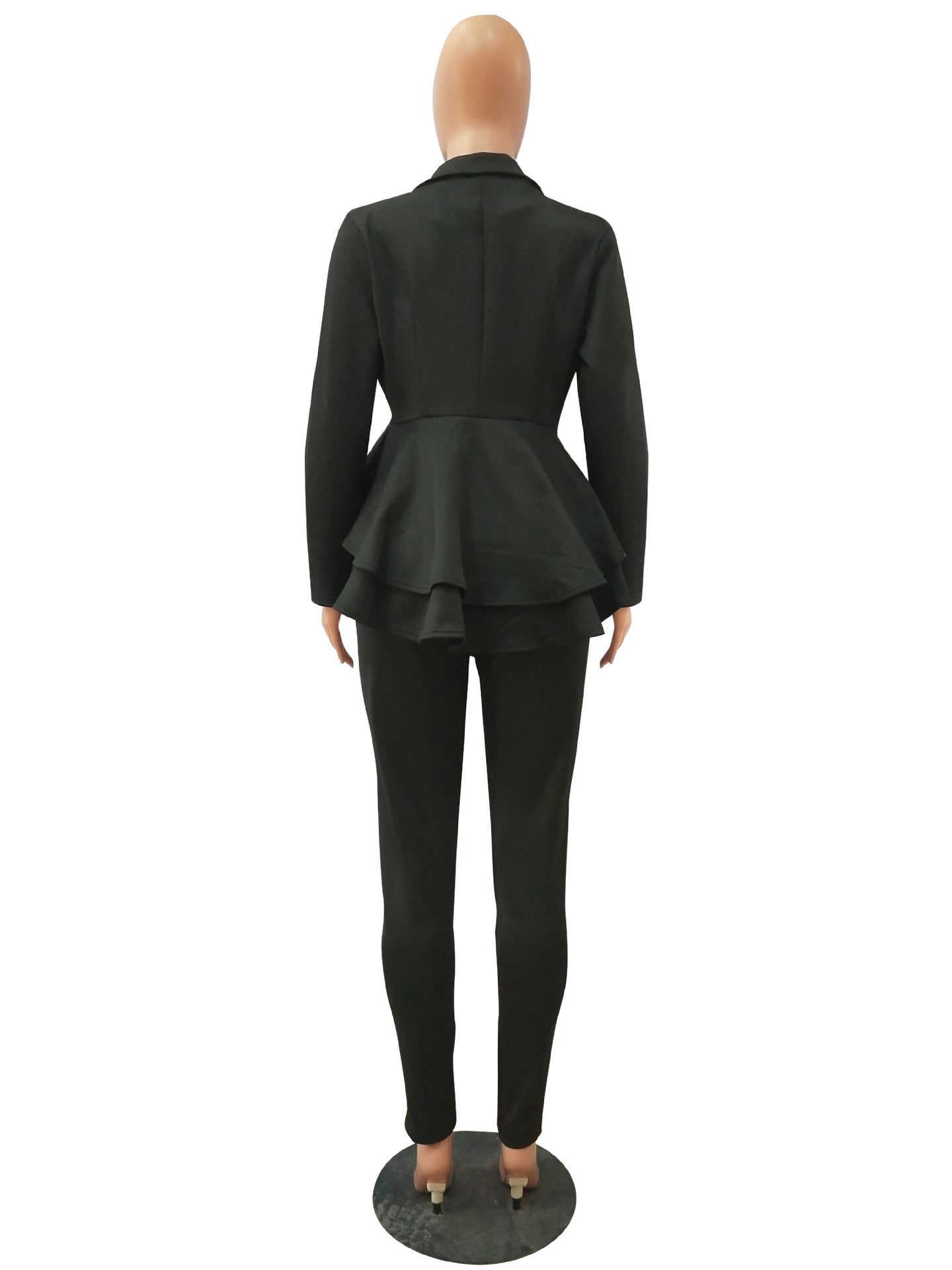 Fashion Ruffle Career Suit Casual Two Piece Set 44