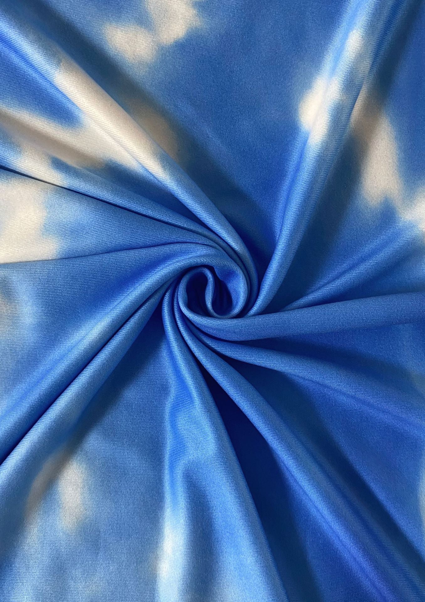 Plus Size Blue Tie Dye Print Sleeveless Bodycon Dress 6