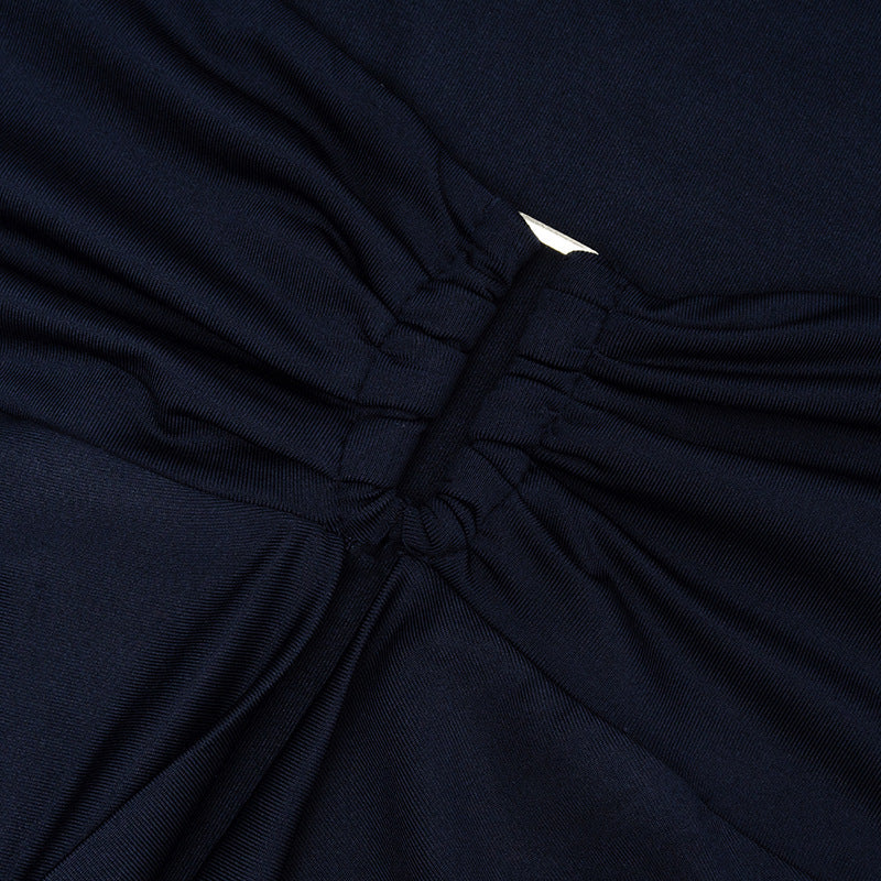 Women Fall Square Neck Long-Sleeved Solid Bodycon Dress 9