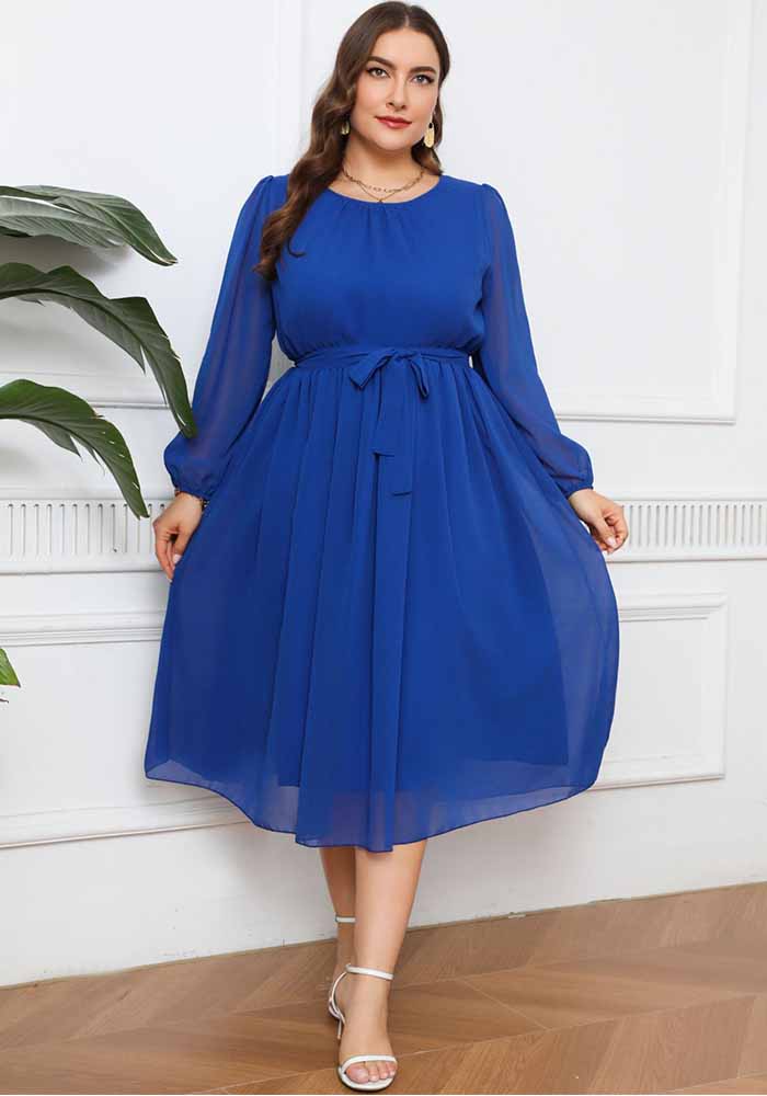 Plus Size Women Elegant Chiffon Dress