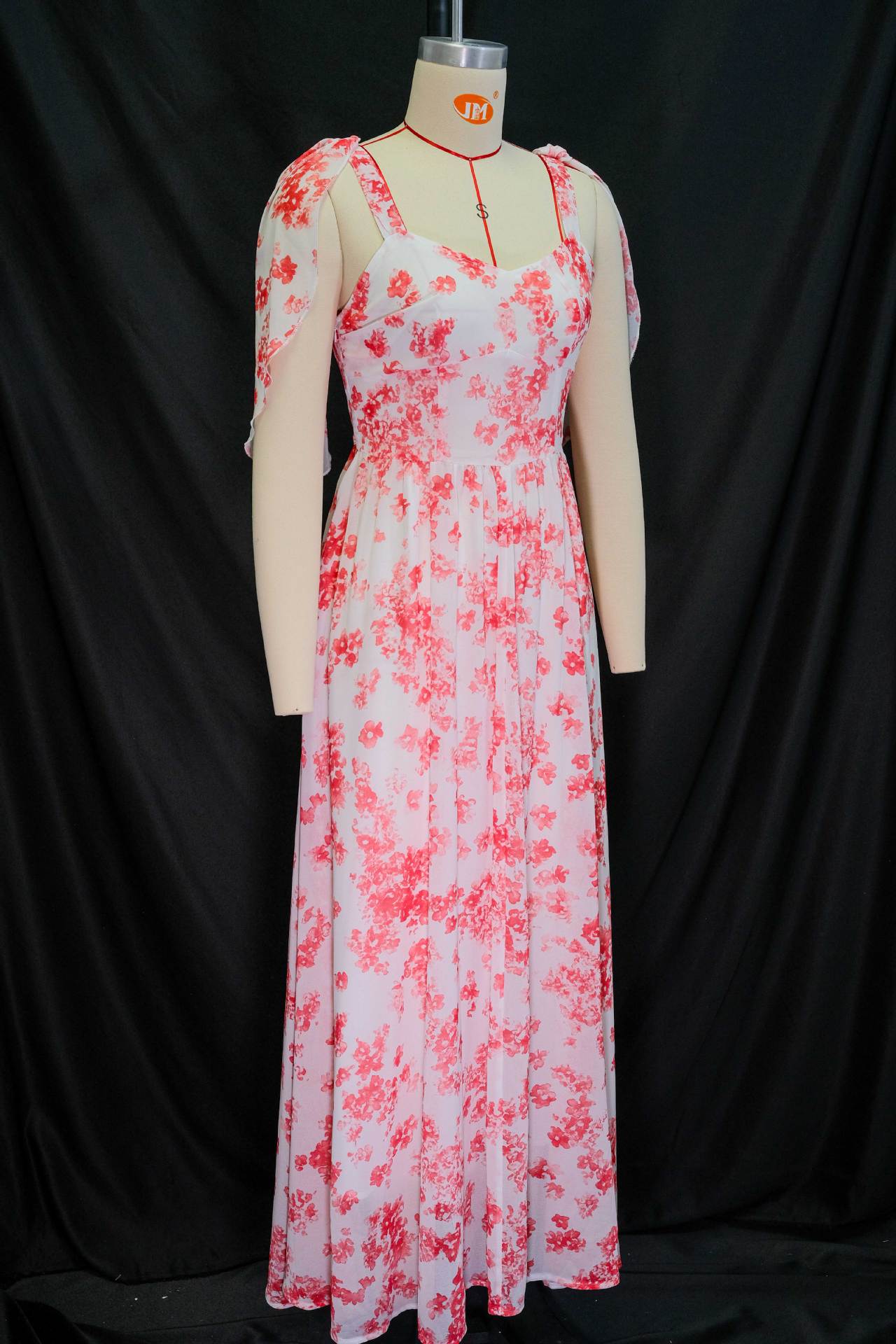 Women Summer Suspender Printed Lace-up Dress 5