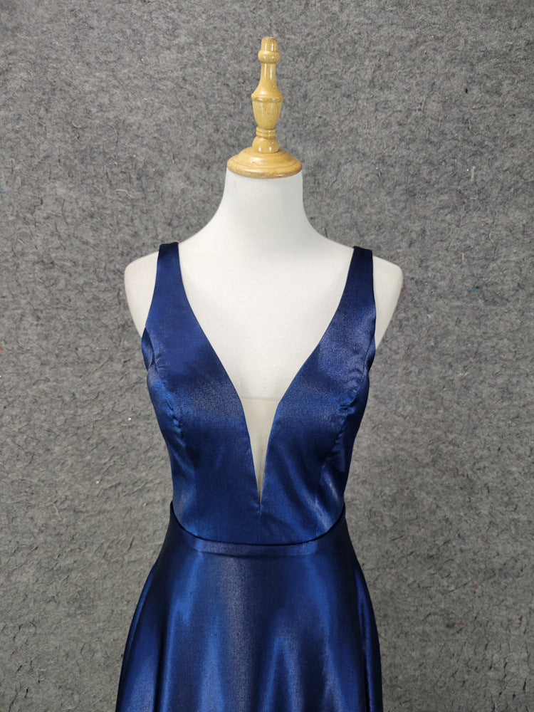 Straps Deep V Sexy Chic Formal  Party Dress A Swing Evening Dress（Processing time need 3-6 days） 3