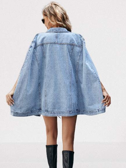 Women Irregular Loose Denim Jacket 5
