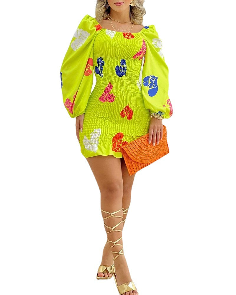 women's fashion print dress spring summer dress 6