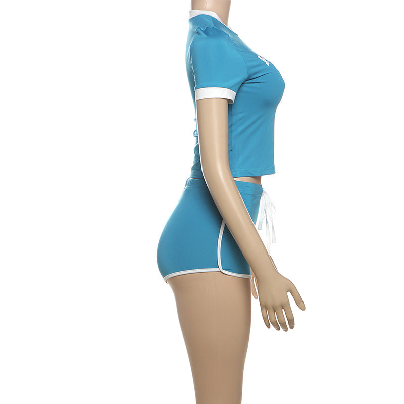 Women Style printed Crop Top and shorts two-piece set 12