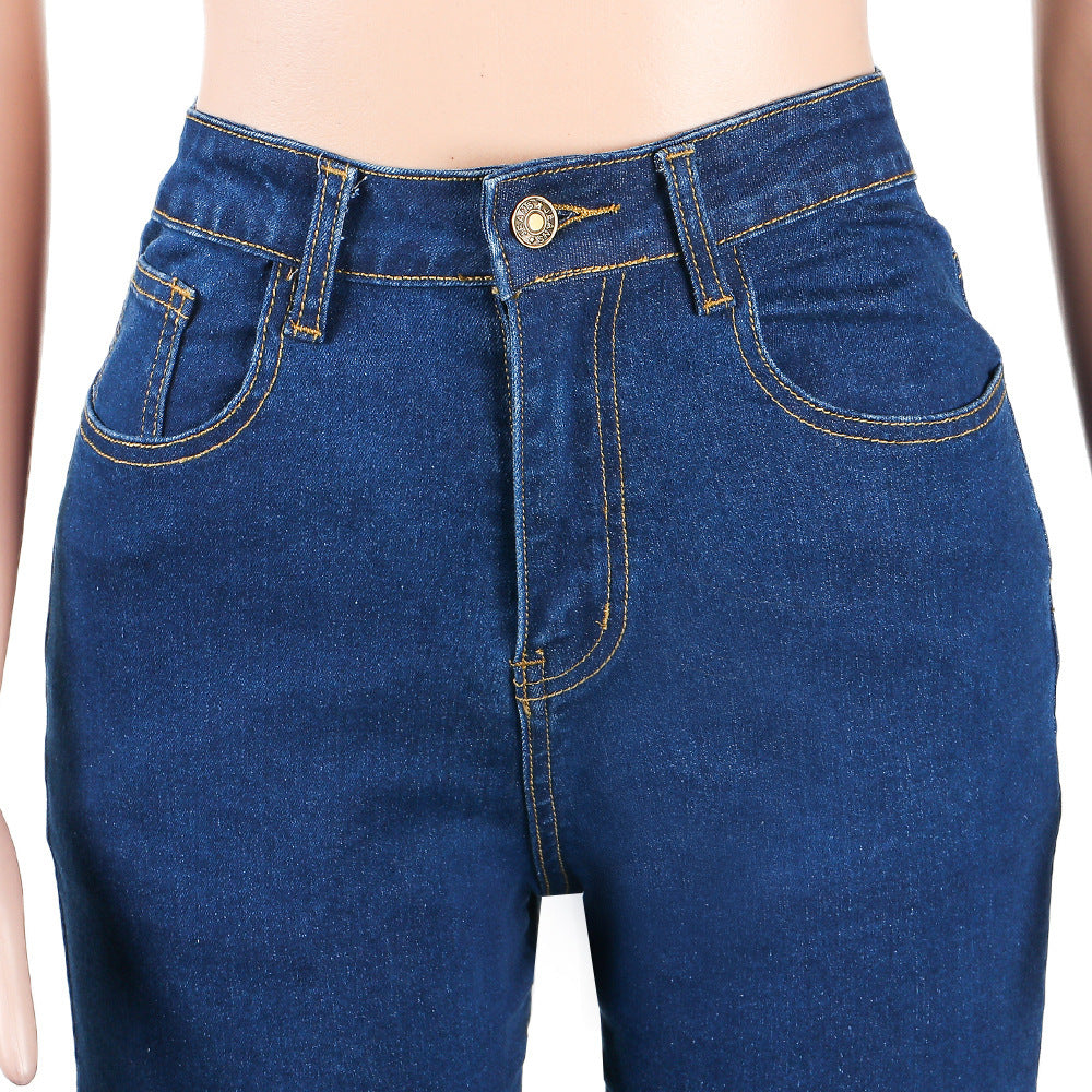 Women fashion stretchy Bell Bottom Denim Pants 9