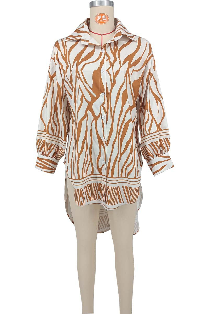 Plus Size Women long-sleeved slit Holidays Casual beach shirt 6