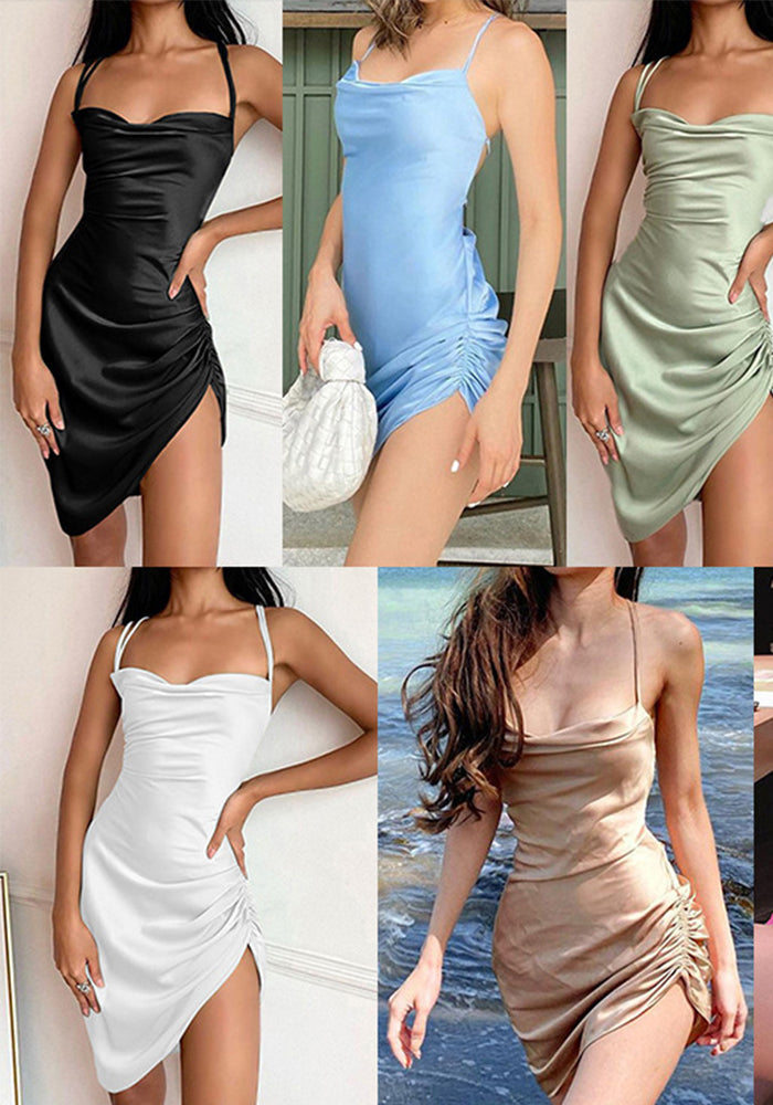 Women summer Career suspender Solid sleeveless sexy Dress