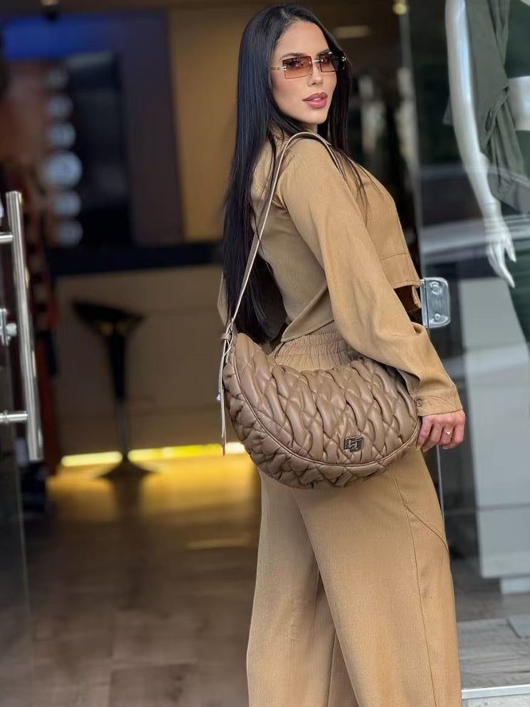 Women's Fashion Casual Elastic Waist Pants Set 4