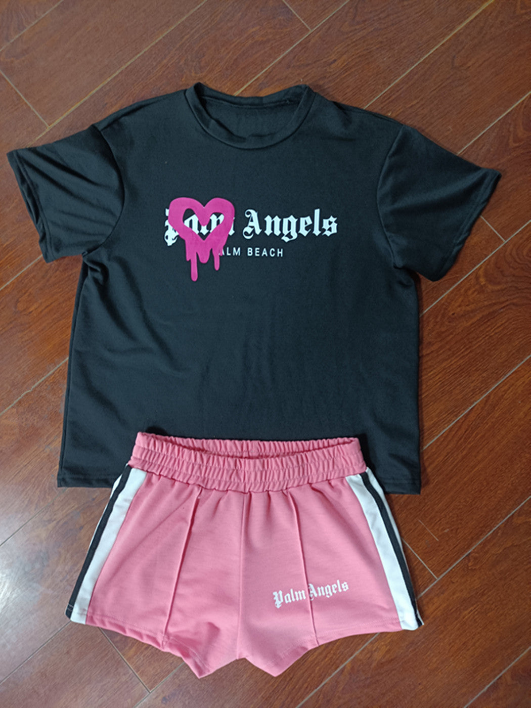 Summer Style Casual Printed Sports Two Piece Shorts Set 10