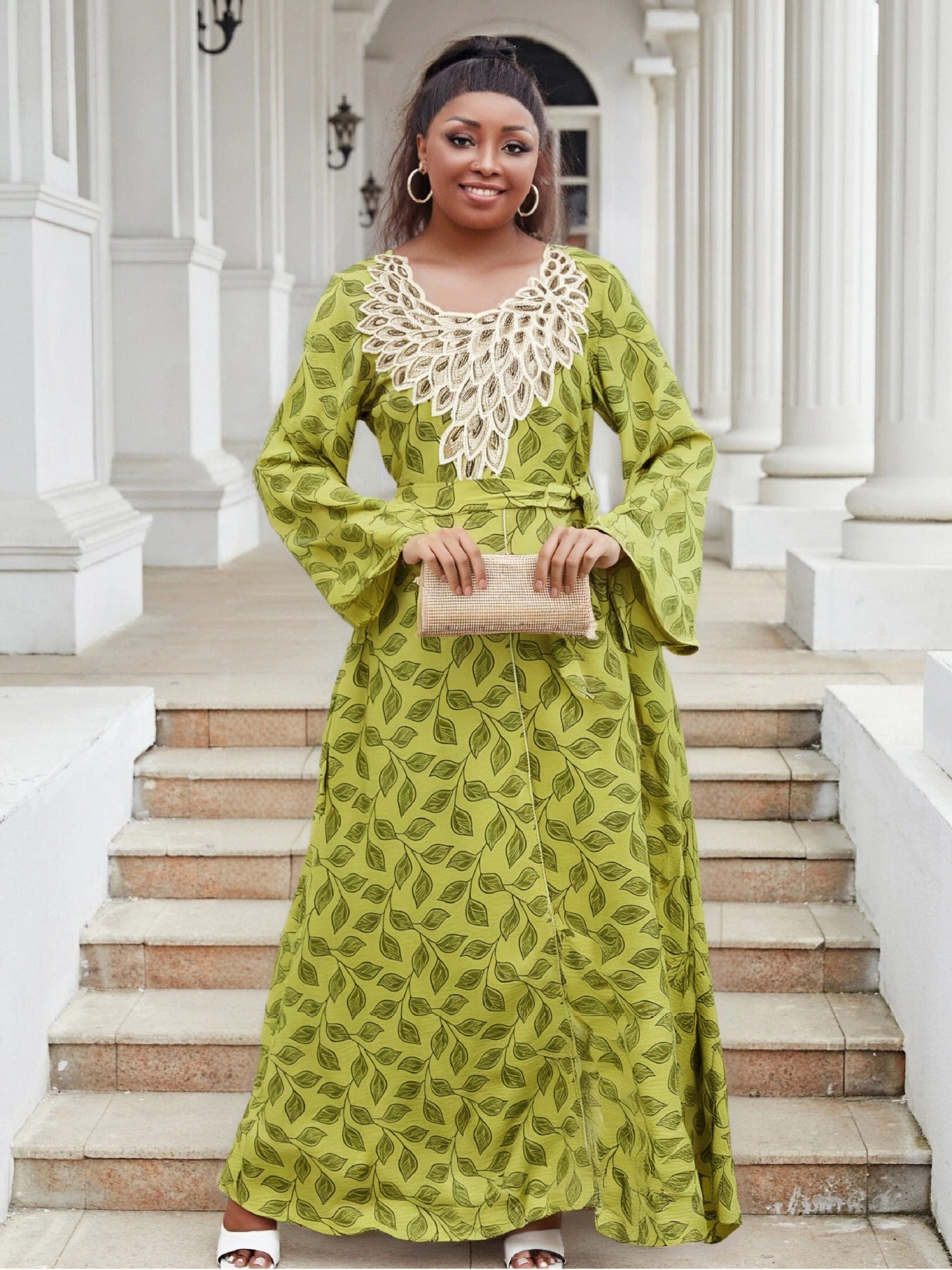 Plus Size Women's Chic Loose Embroidery Casual Beach Long Dress 5