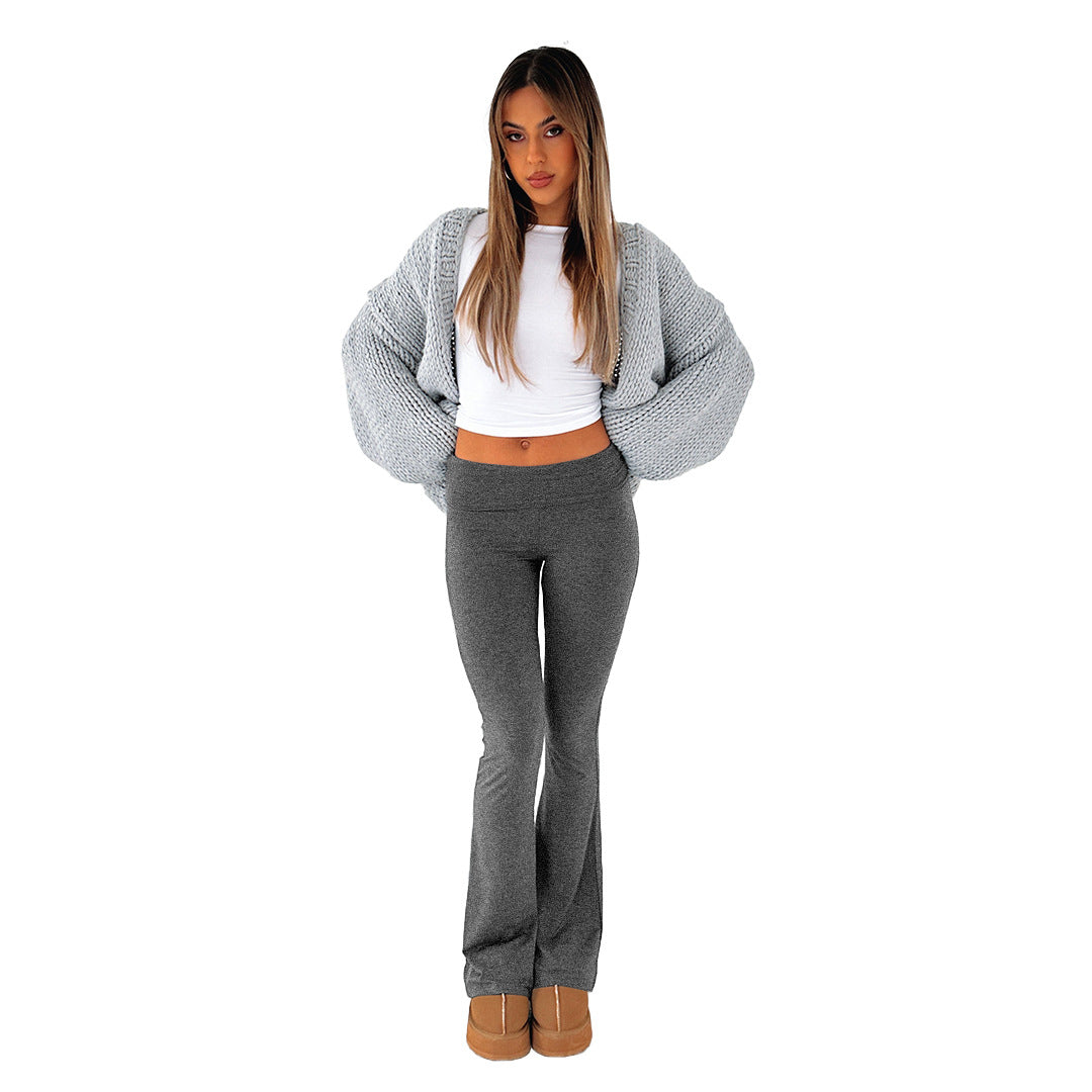 Women's Fashion Comfortable Slim Fit Low Rise Bell Bottom Pants 22