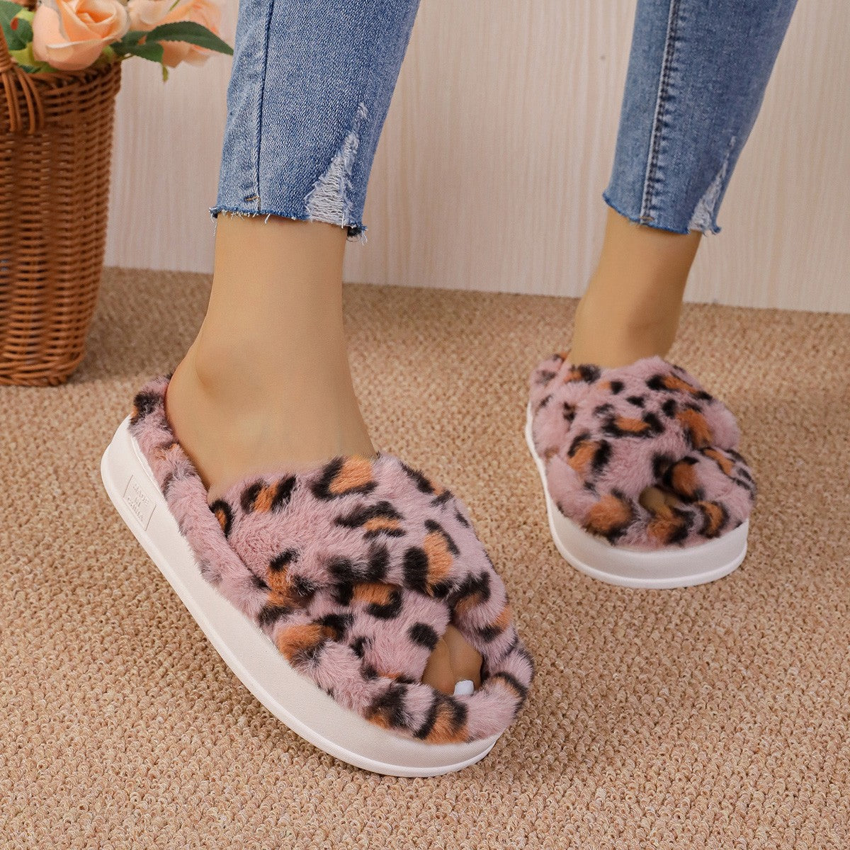 Women winter plush warm slippers 8