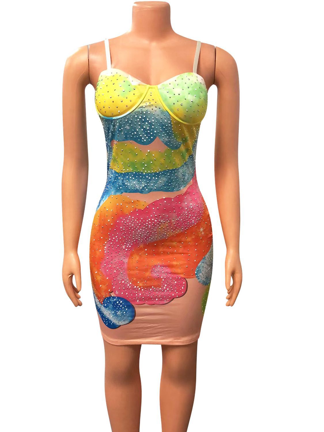 Summer Women's Sexy Straps Beaded Nightclub Dress For Women 6