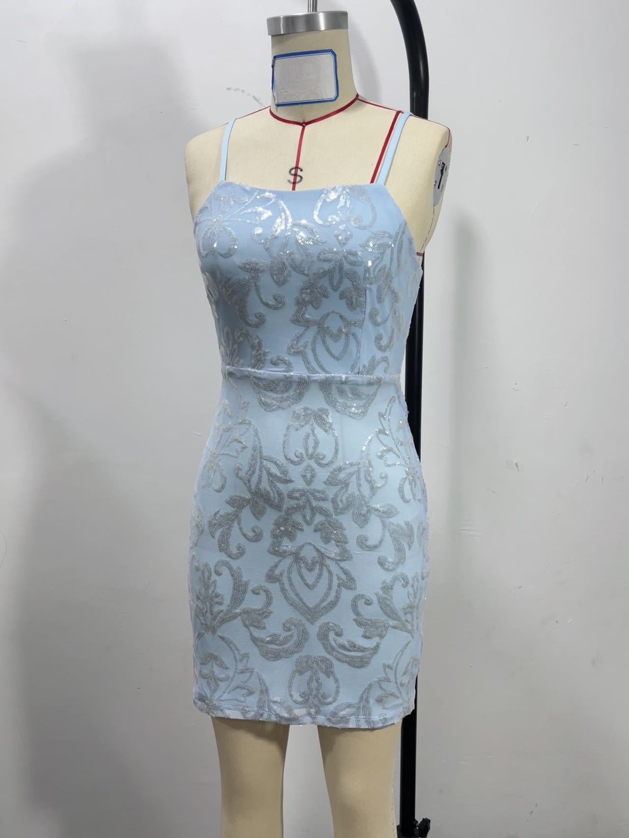 Women Sexy Sequin Bodycon Mini Dress 12