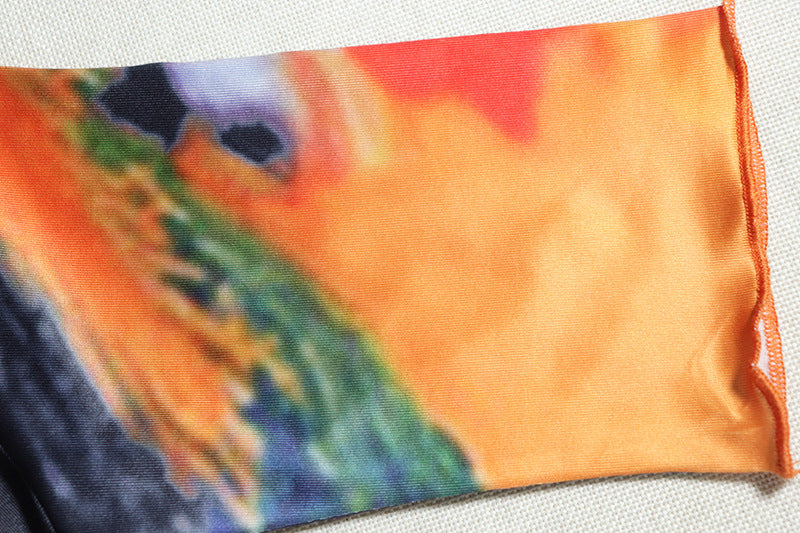 Women's Fashion Printed Round Neck Short Sleeve Street Casual Long Dress 12