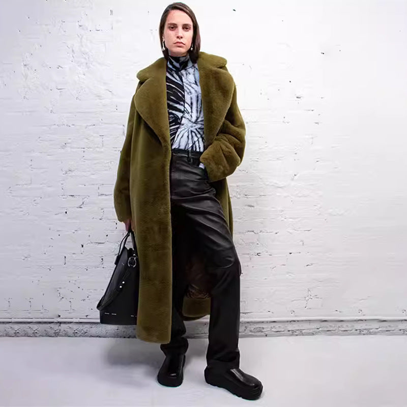 Women Faux furry Long Sleeve Jacket 17