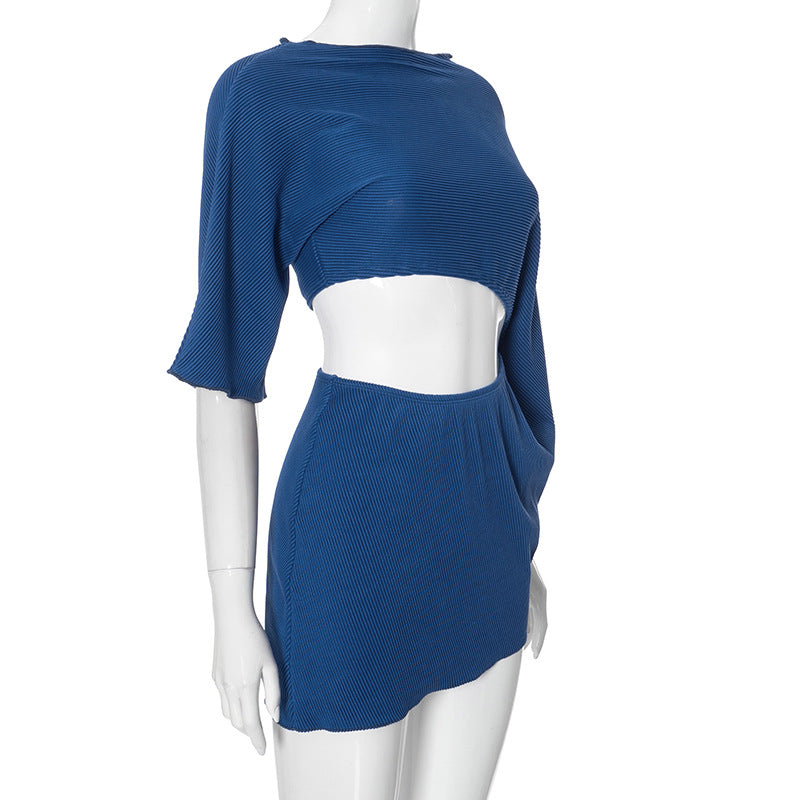 Women's Casual Hollow Loose Slim Fit Pleated Dress 8